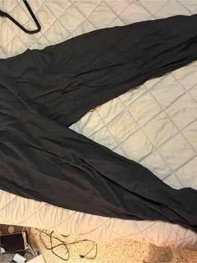 Black Lightweight Wide Leg Pants